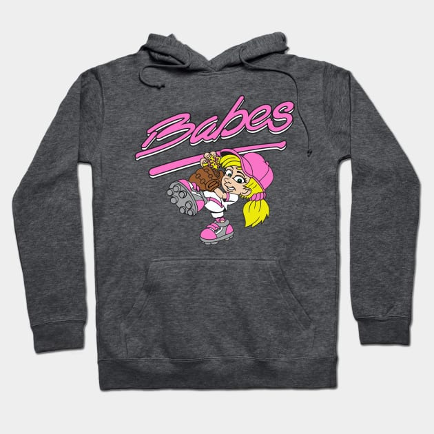 Babes Softball Logo Hoodie by DavesTees